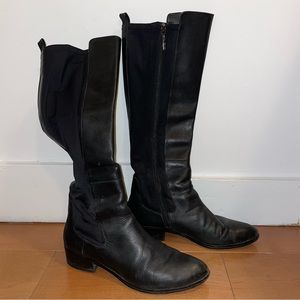Black leather riding boots size 8